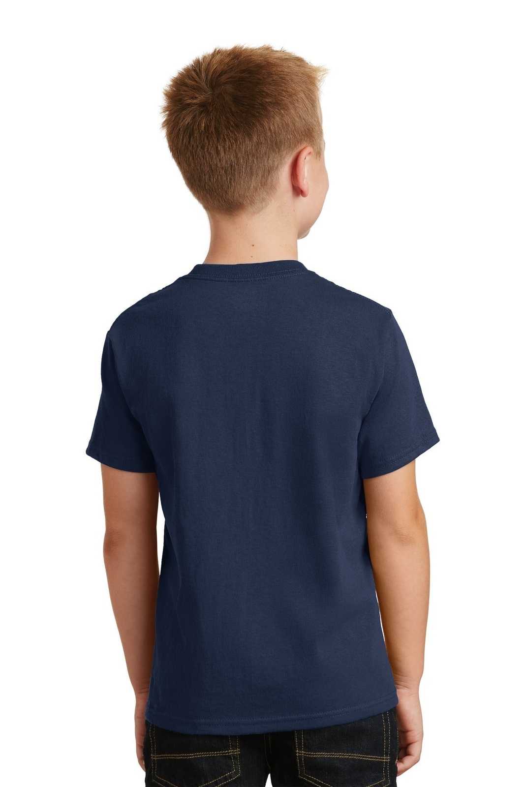 Port & Company PC54Y Youth Core Cotton Tee - Navy - HIT a Double - 1