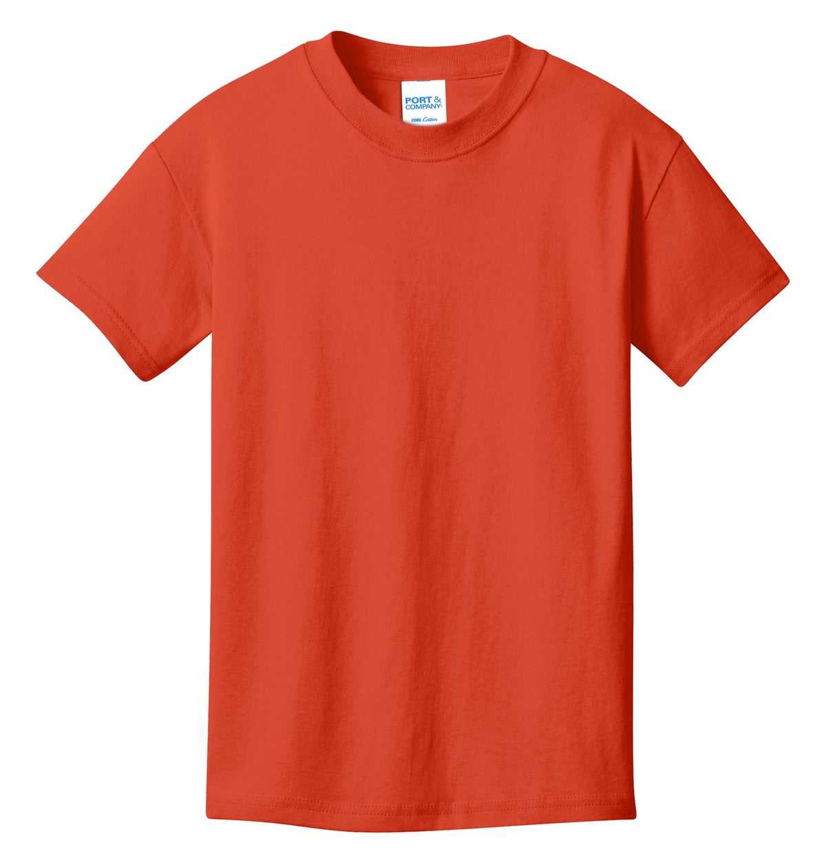 Port &amp; Company PC54Y Youth Core Cotton Tee - Orange - HIT a Double - 5