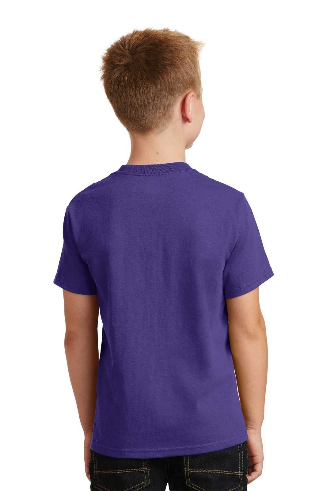 Port & Company PC54Y Youth Core Cotton Tee - Purple - HIT a Double - 1