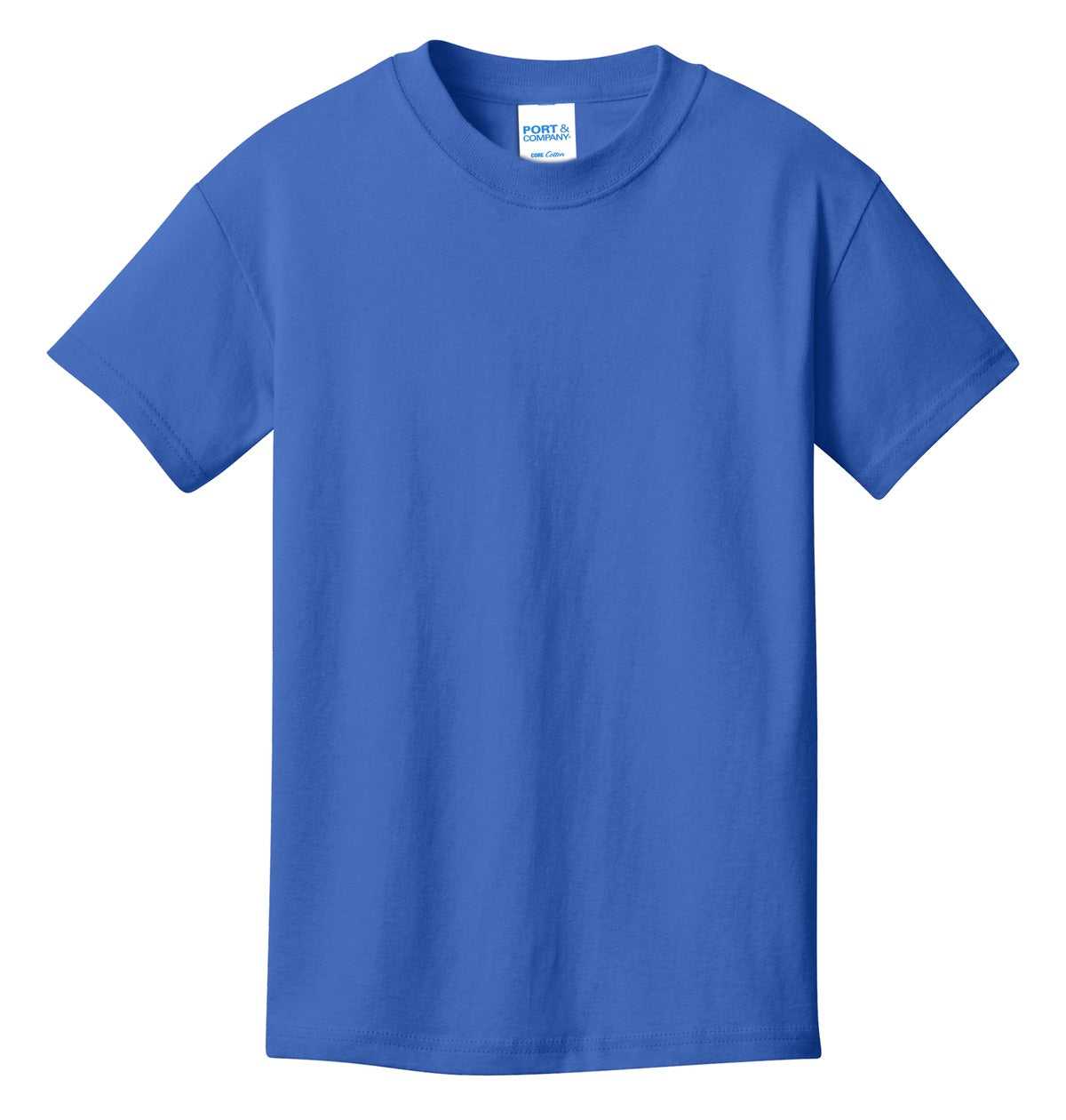 Port &amp; Company PC54Y Youth Core Cotton Tee - Royal - HIT a Double - 5