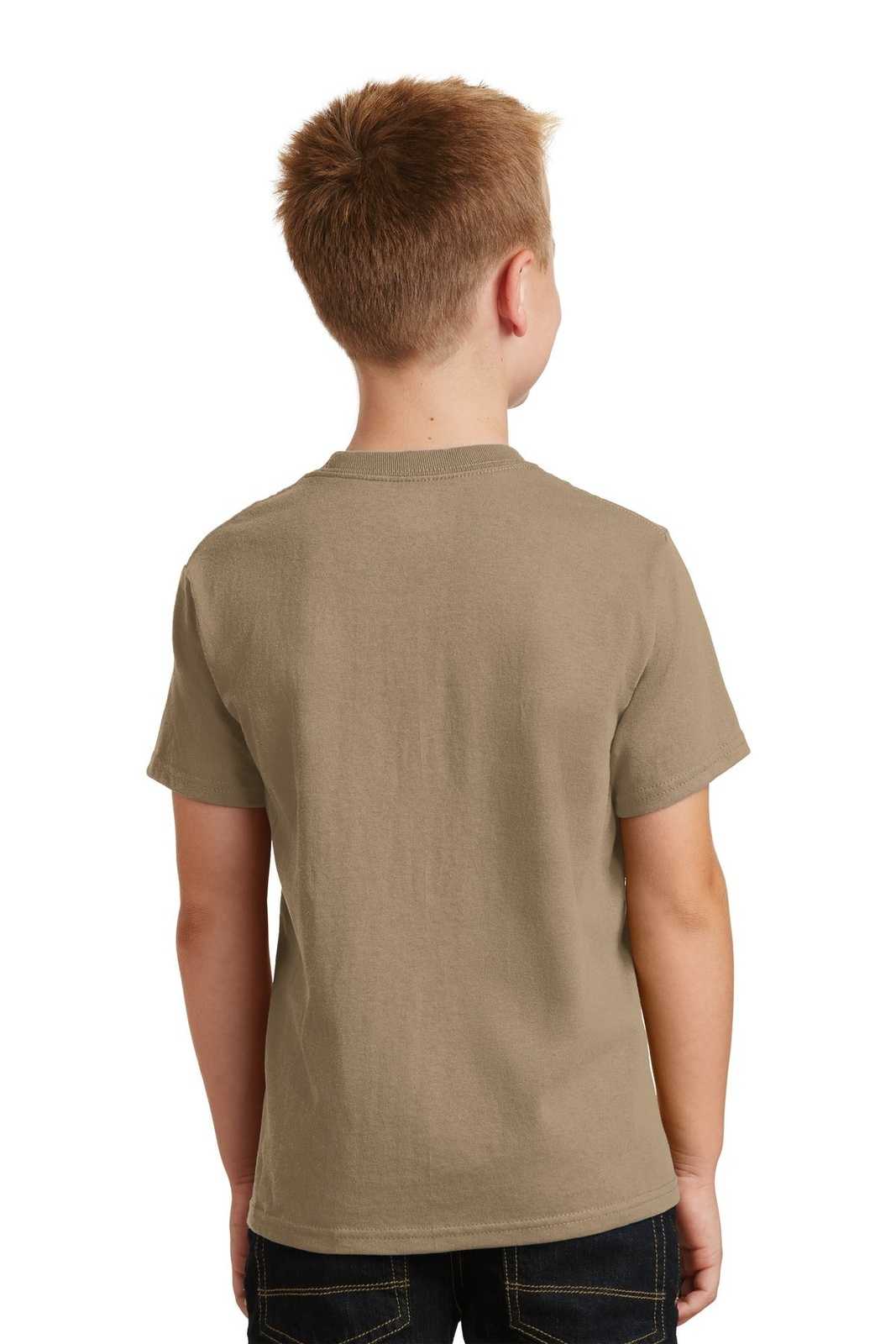 Port &amp; Company PC54Y Youth Core Cotton Tee - Sand - HIT a Double - 2