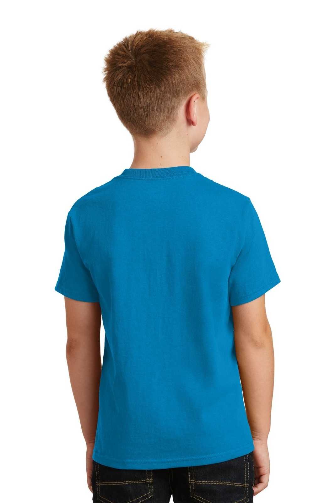 Port &amp; Company PC54Y Youth Core Cotton Tee - Sapphire - HIT a Double - 2