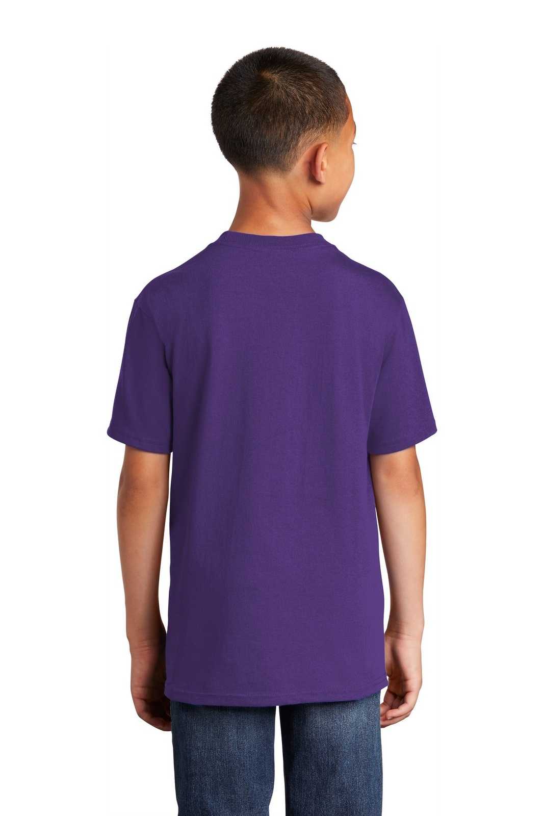 Port & Company PC54Y Youth Core Cotton Tee - Team Purple - HIT a Double - 1
