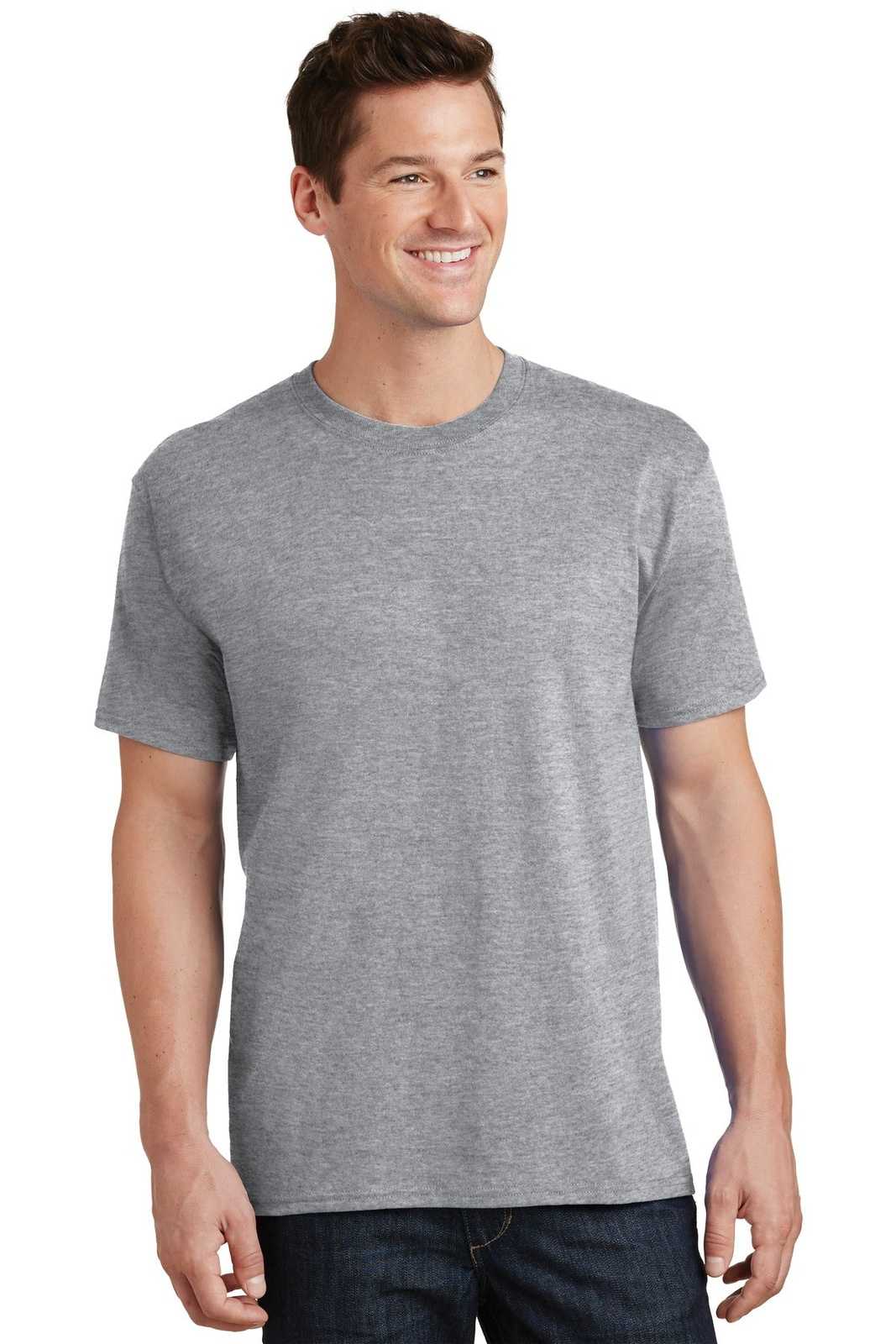 Port &amp; Company PC54 Core Cotton Tee - Athletic Heather - HIT a Double - 1