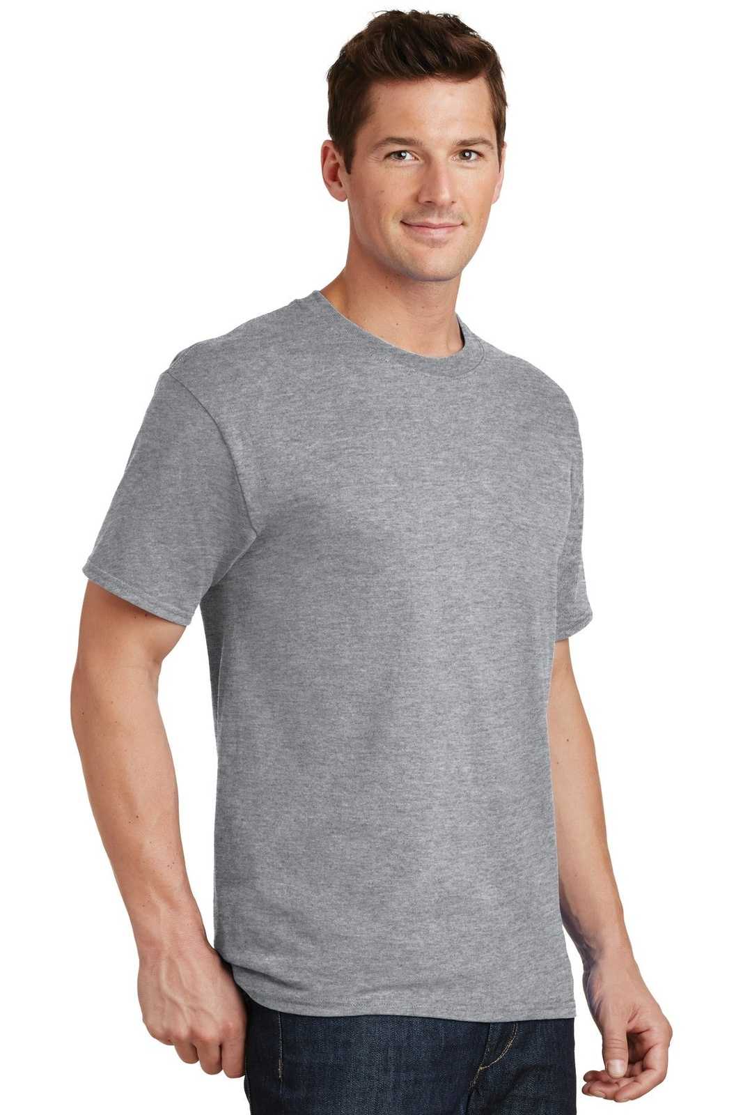 Port &amp; Company PC54 Core Cotton Tee - Athletic Heather - HIT a Double - 4