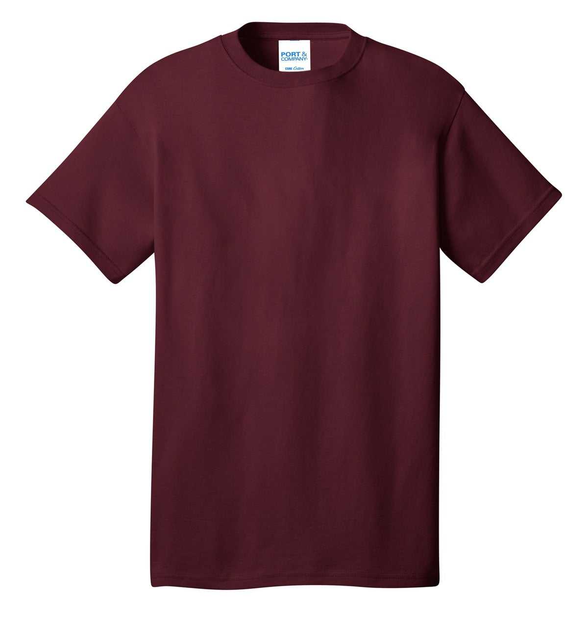 Port &amp; Company PC54 Core Cotton Tee - Athletic Maroon - HIT a Double - 5