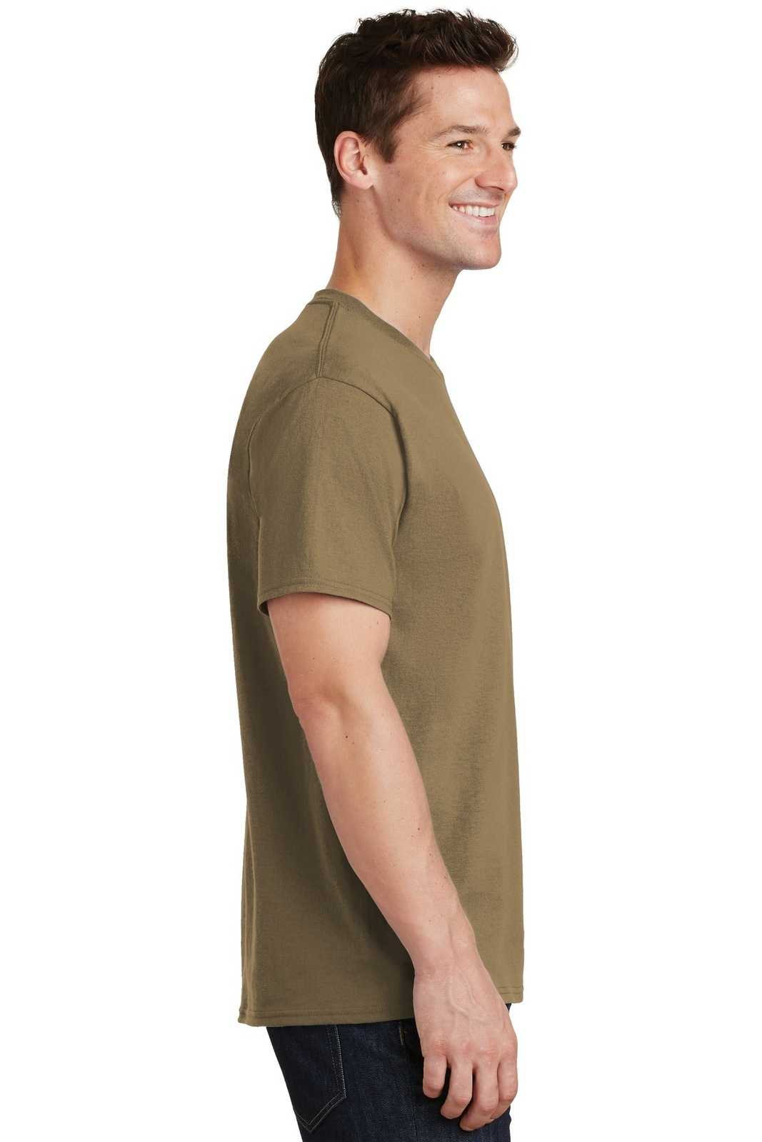 Port &amp; Company PC54 Core Cotton Tee - Coyote Brown - HIT a Double - 3