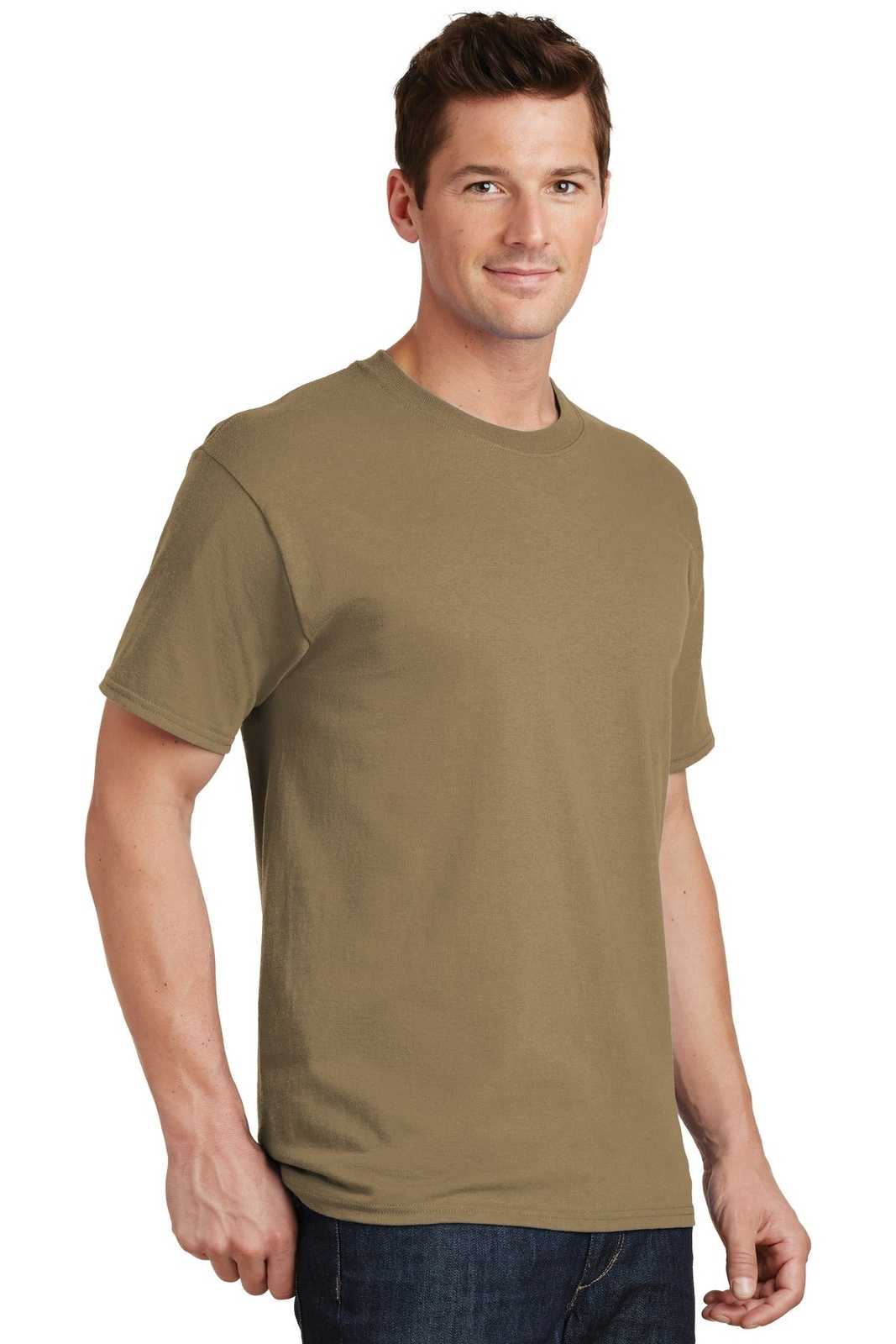 Port &amp; Company PC54 Core Cotton Tee - Coyote Brown - HIT a Double - 4