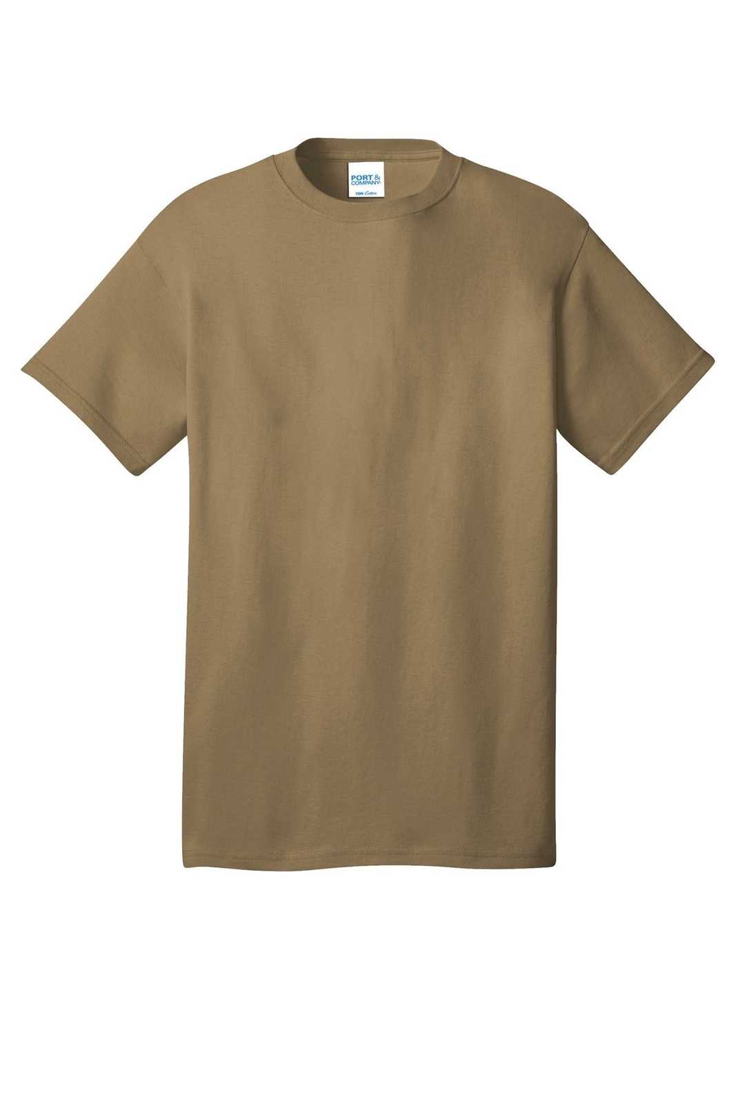 Port &amp; Company PC54 Core Cotton Tee - Coyote Brown - HIT a Double - 5