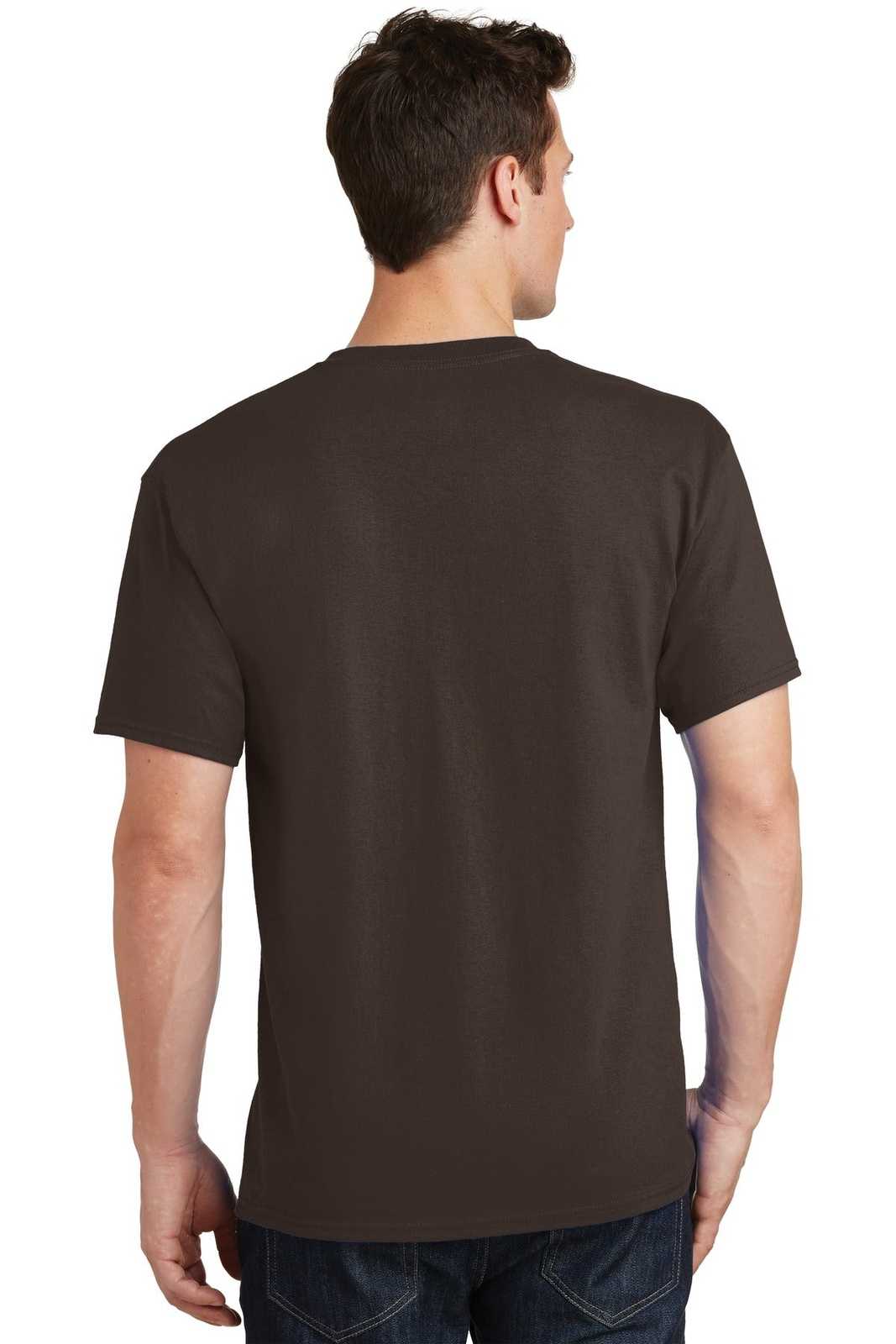 Port &amp; Company PC54 Core Cotton Tee - Dark Chocolate Brown - HIT a Double - 2
