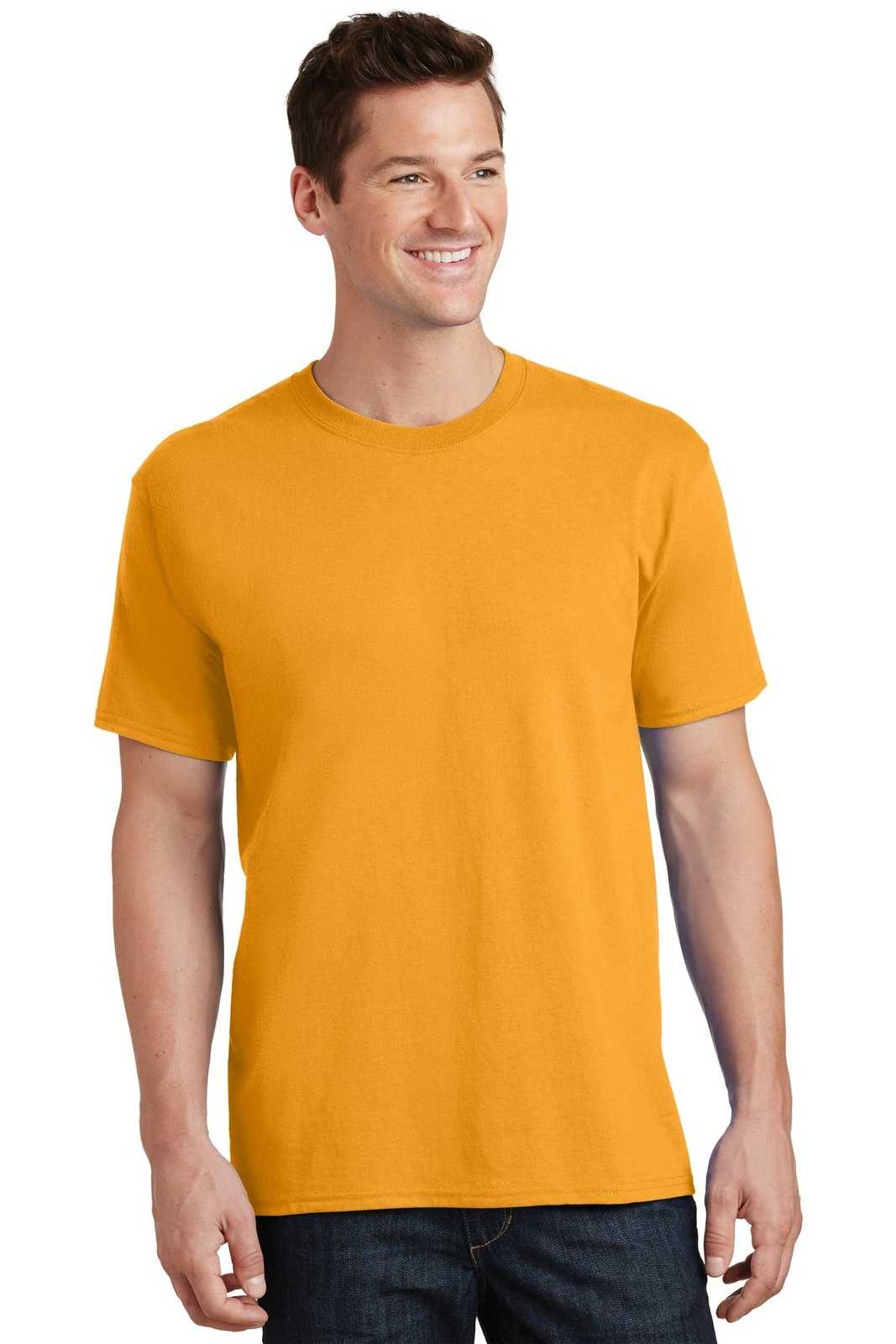 Port &amp; Company PC54 Core Cotton Tee - Gold - HIT a Double - 1
