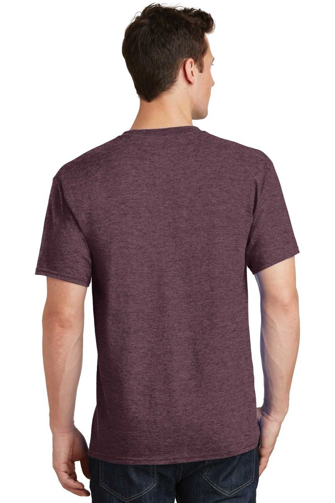 Port &amp; Company PC54 Core Cotton Tee - Heather Athletic Maroon - HIT a Double - 2