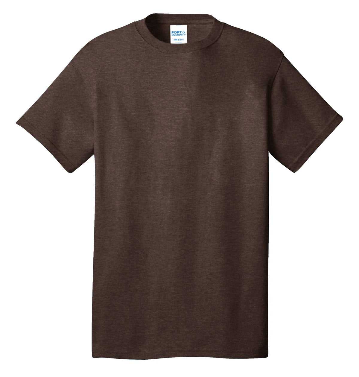 Port &amp; Company PC54 Core Cotton Tee - Heather Dark Chocolate Brown - HIT a Double - 5