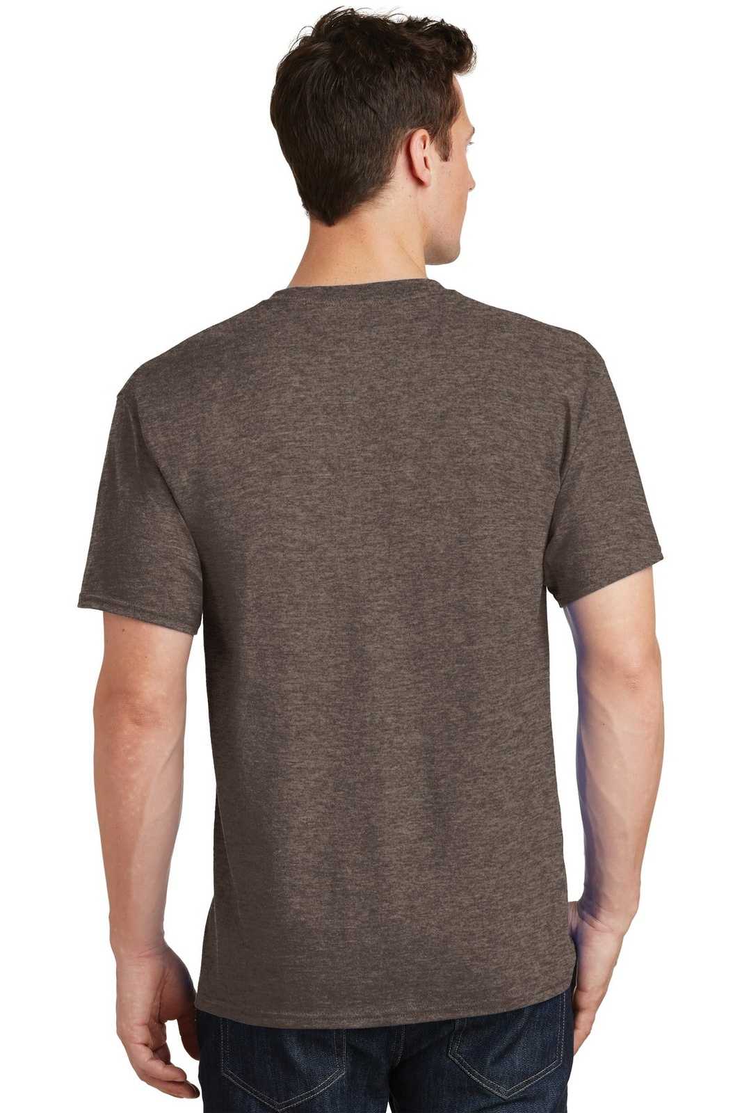 Port &amp; Company PC54 Core Cotton Tee - Heather Dark Chocolate Brown - HIT a Double - 2