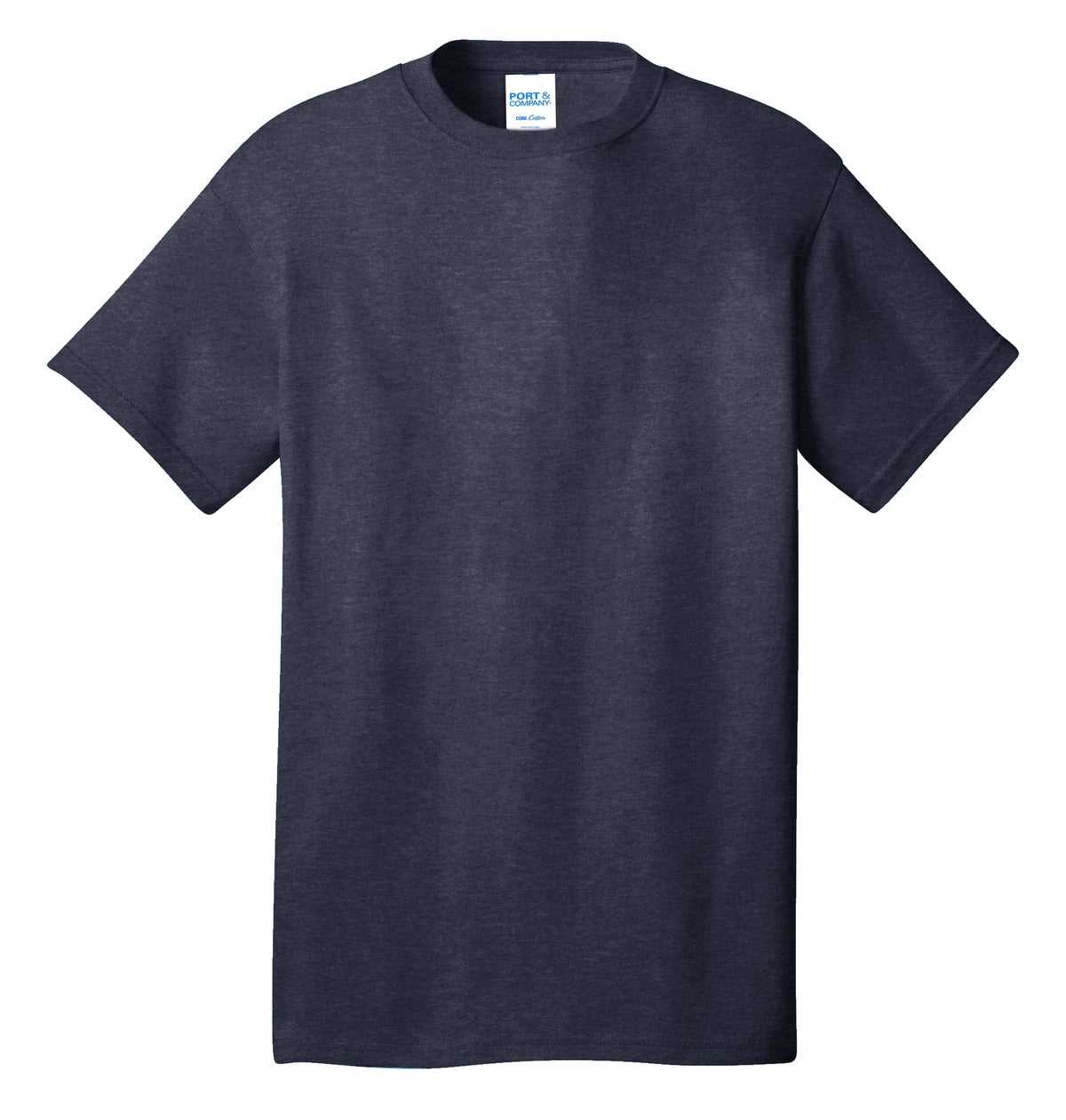 Port &amp; Company PC54 Core Cotton Tee - Heather Navy - HIT a Double - 5