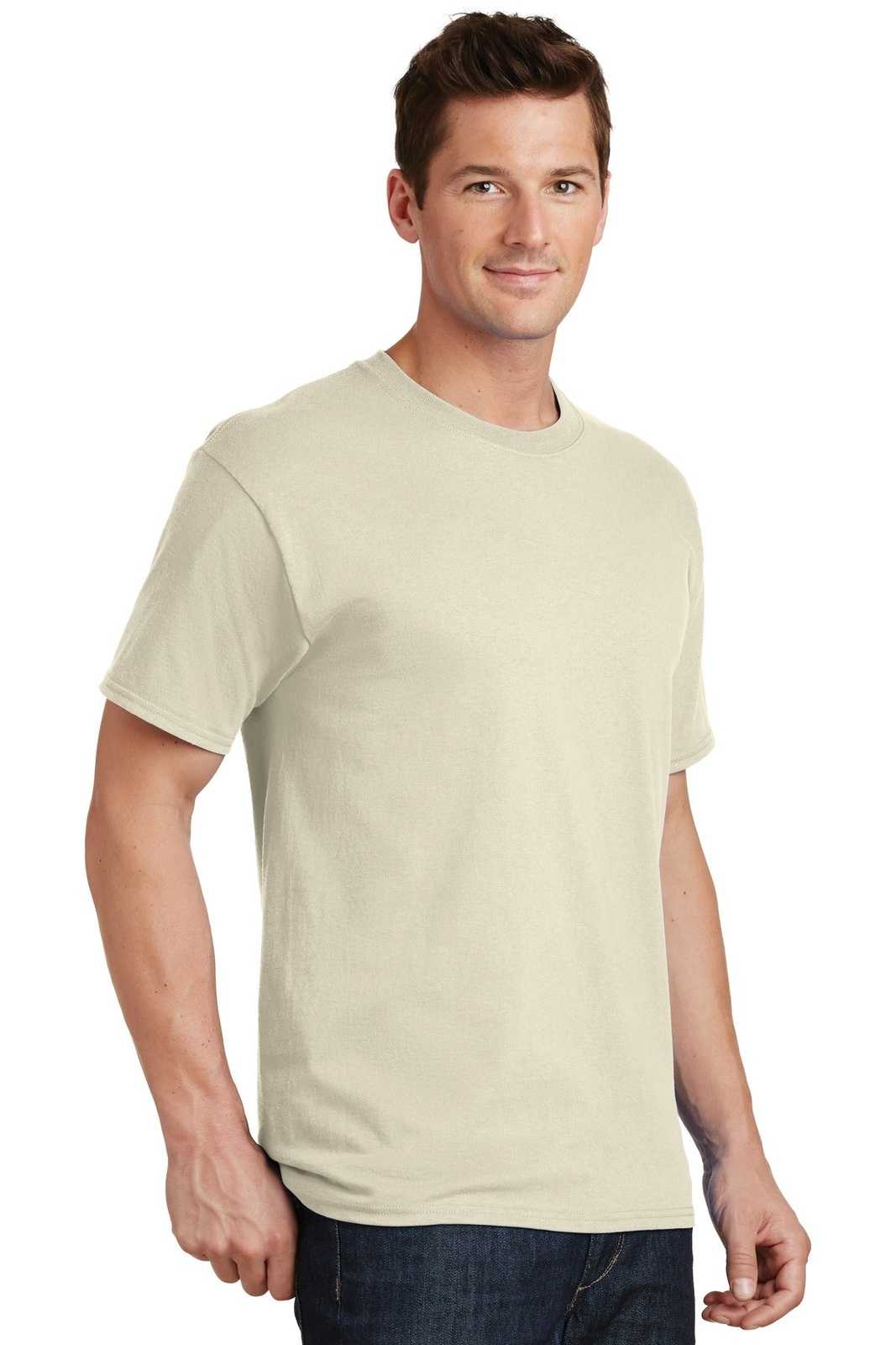 Port &amp; Company PC54 Core Cotton Tee - Natural - HIT a Double - 4