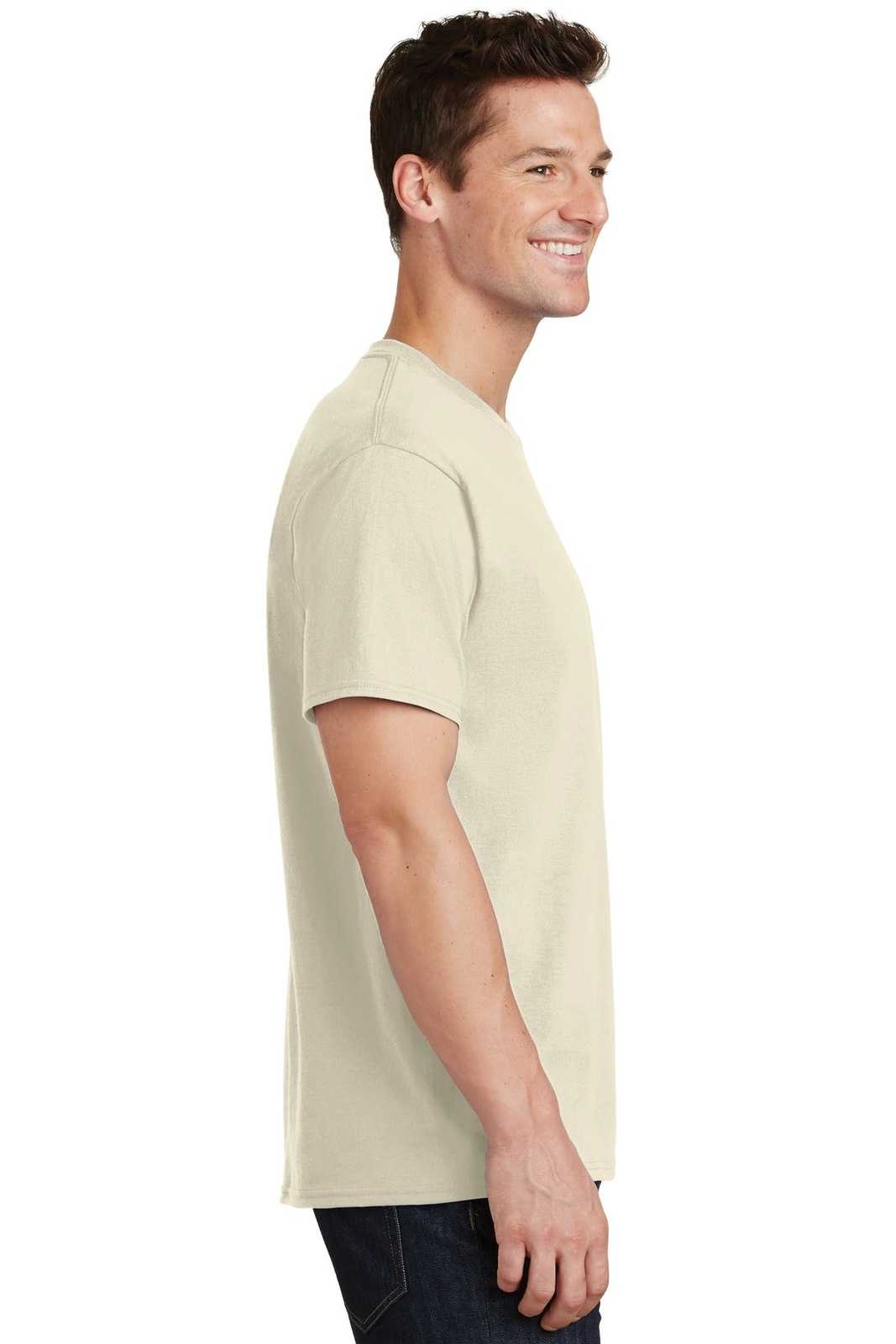 Port &amp; Company PC54 Core Cotton Tee - Natural - HIT a Double - 3
