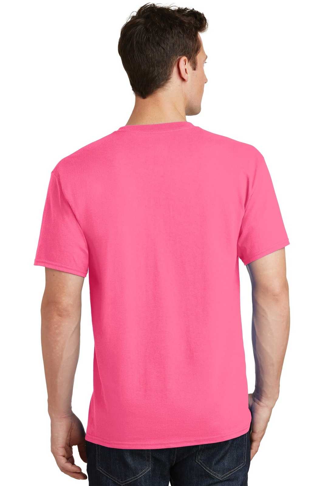 Port &amp; Company PC54 Core Cotton Tee - Neon Pink - HIT a Double - 2