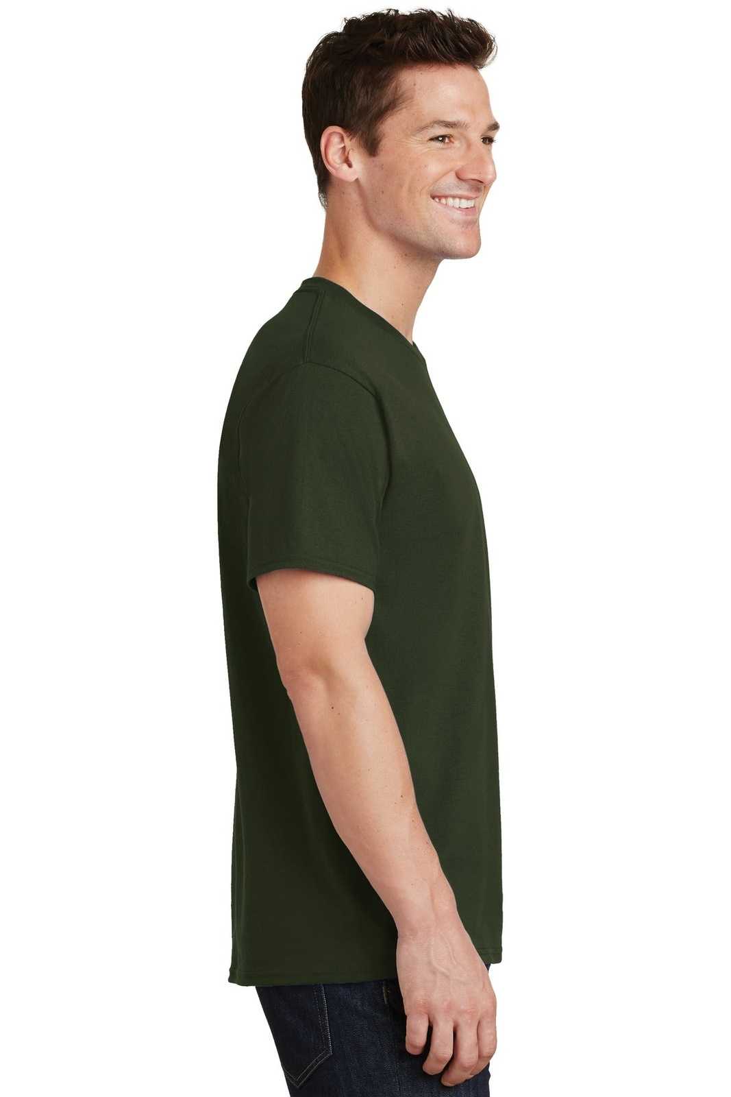 Port &amp; Company PC54 Core Cotton Tee - Olive - HIT a Double - 3