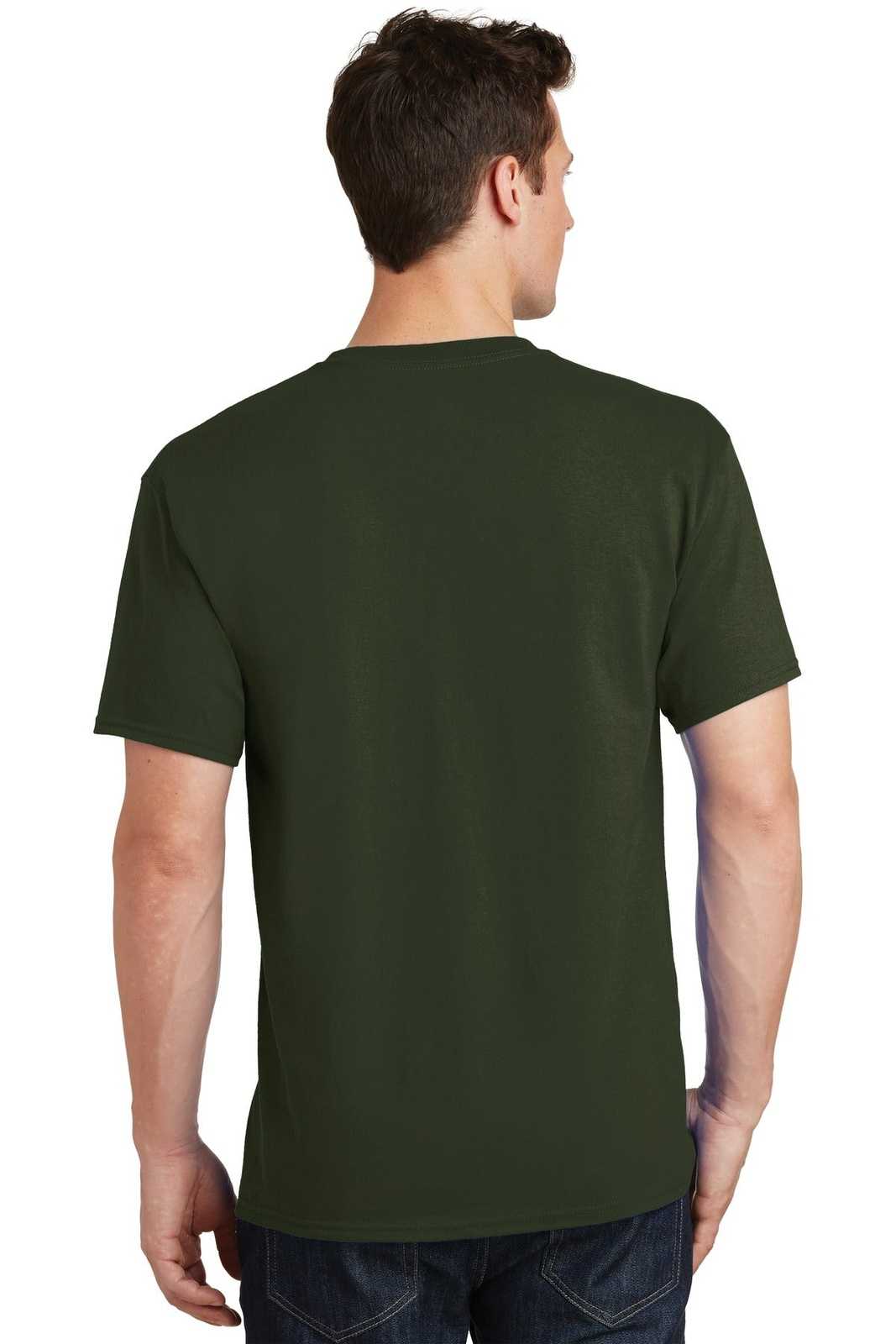 Port &amp; Company PC54 Core Cotton Tee - Olive - HIT a Double - 2