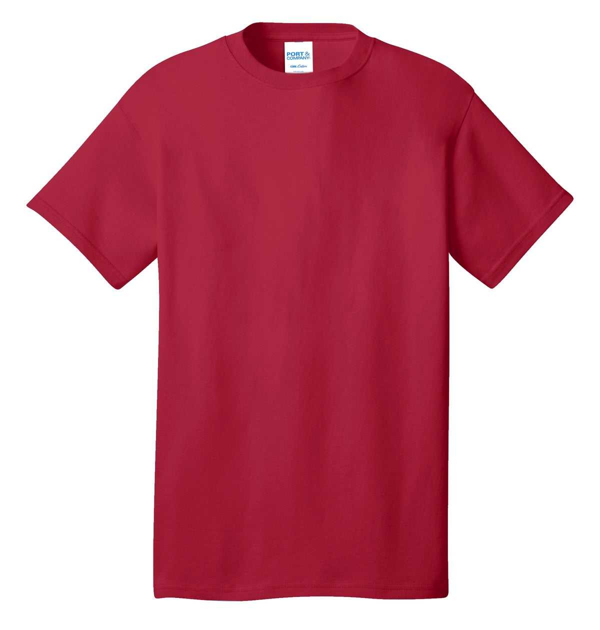 Port &amp; Company PC54 Core Cotton Tee - Red - HIT a Double - 5