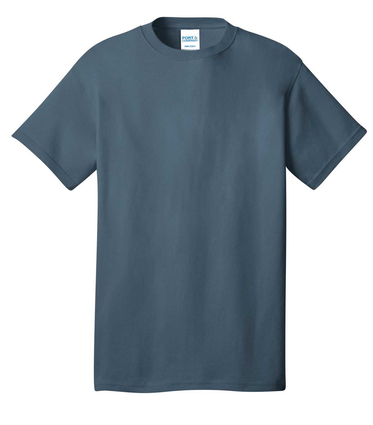 Port &amp; Company PC54 Core Cotton Tee - Steel Blue - HIT a Double - 5