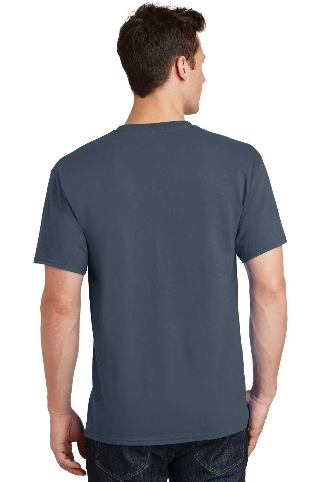 Port &amp; Company PC54 Core Cotton Tee - Steel Blue - HIT a Double - 2
