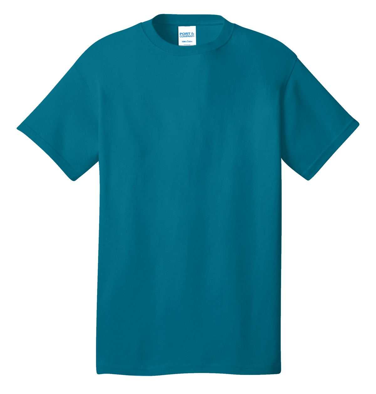 Port &amp; Company PC54 Core Cotton Tee - Teal - HIT a Double - 5