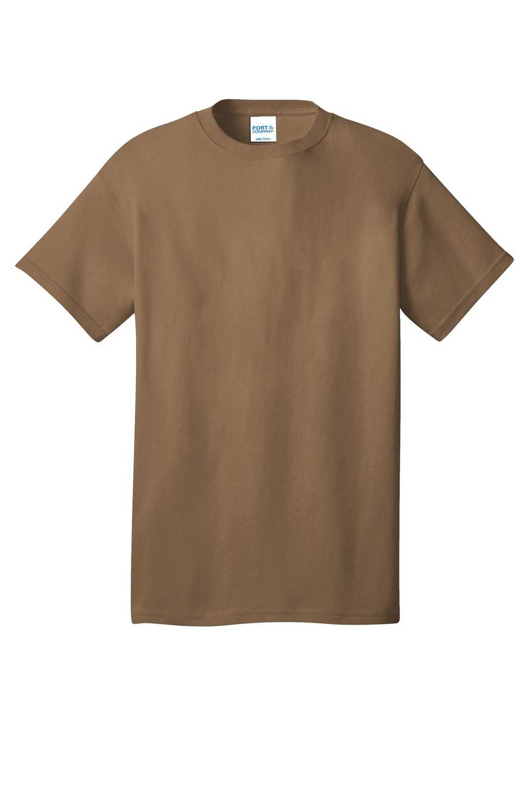 Port &amp; Company PC54 Core Cotton Tee - Woodland Brown - HIT a Double - 5