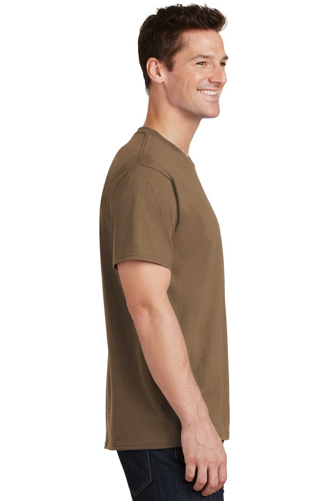 Port &amp; Company PC54 Core Cotton Tee - Woodland Brown - HIT a Double - 3