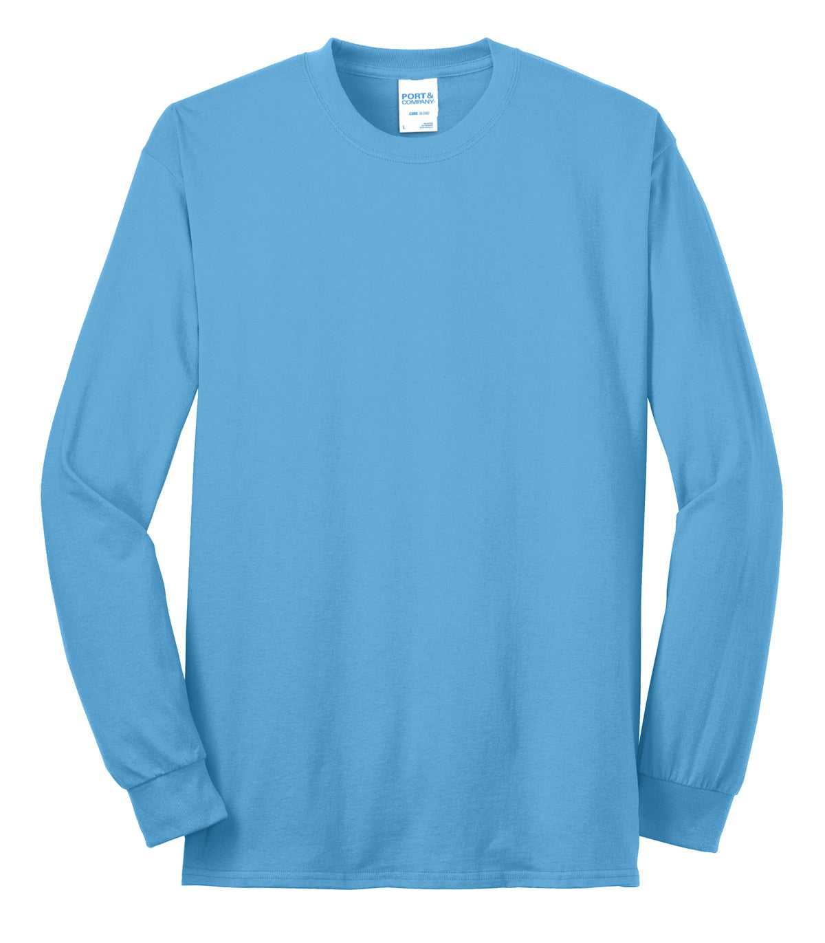Port &amp; Company PC55LST Tall Long Sleeve Core Blend Tee - Aquatic Blue - HIT a Double - 2