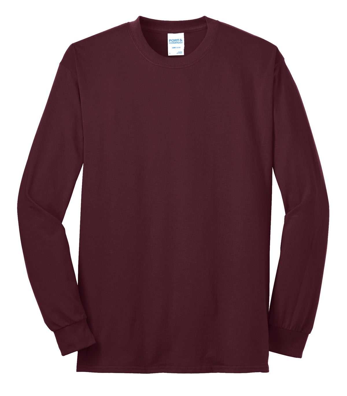 Port &amp; Company PC55LST Tall Long Sleeve Core Blend Tee - Athletic Maroon - HIT a Double - 2