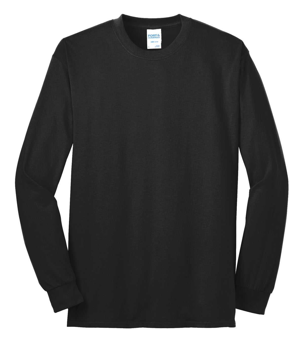 Port & Company PC55LST Tall Long Sleeve Core Blend Tee - Jet Black - HIT a Double - 1