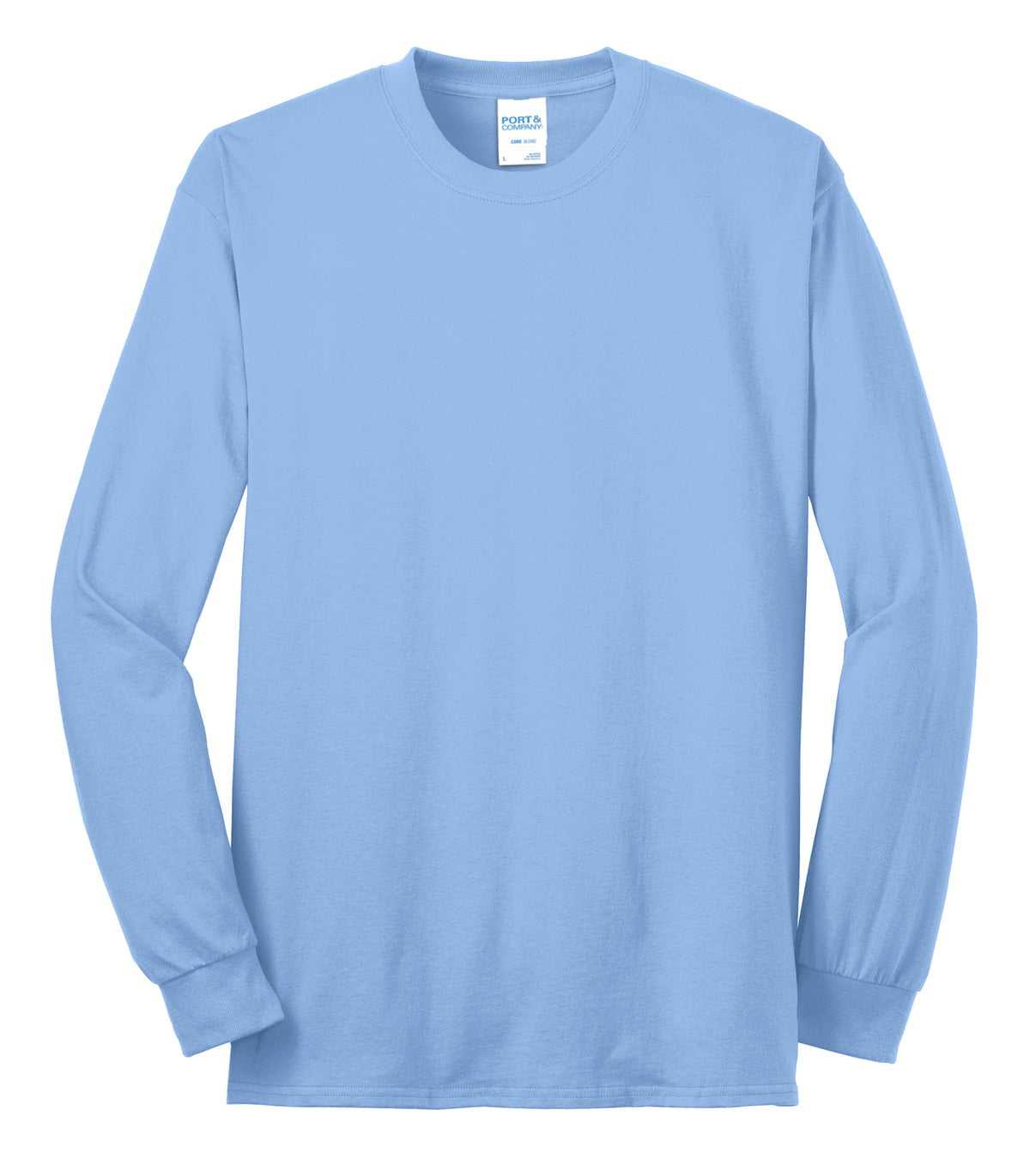 Port &amp; Company PC55LST Tall Long Sleeve Core Blend Tee - Light Blue - HIT a Double - 2