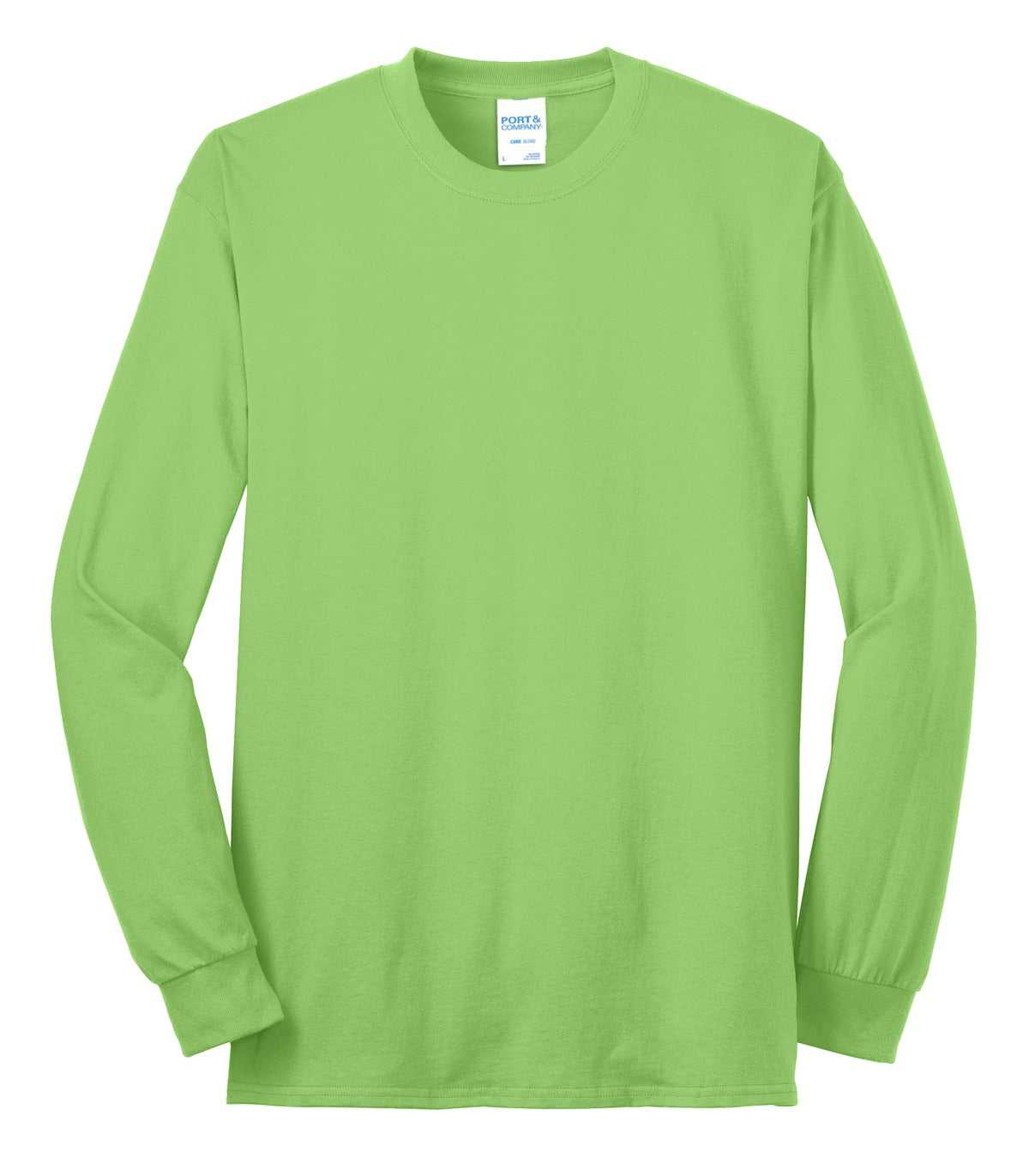 Port &amp; Company PC55LST Tall Long Sleeve Core Blend Tee - Lime - HIT a Double - 2