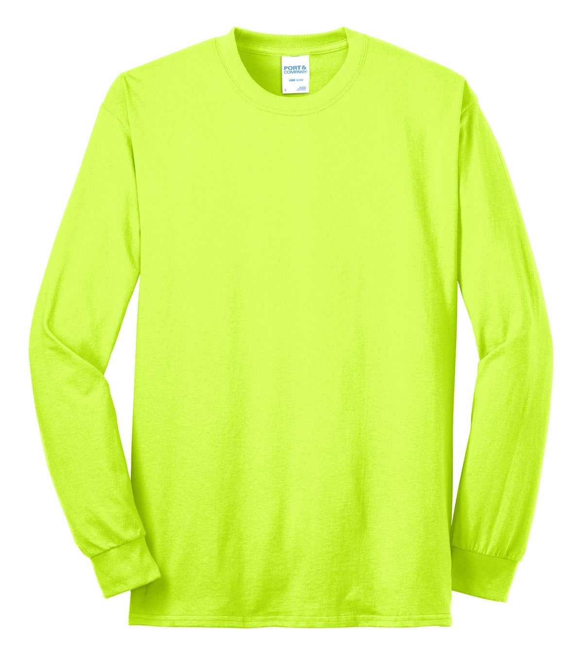 Port &amp; Company PC55LST Tall Long Sleeve Core Blend Tee - Safety Green - HIT a Double - 2