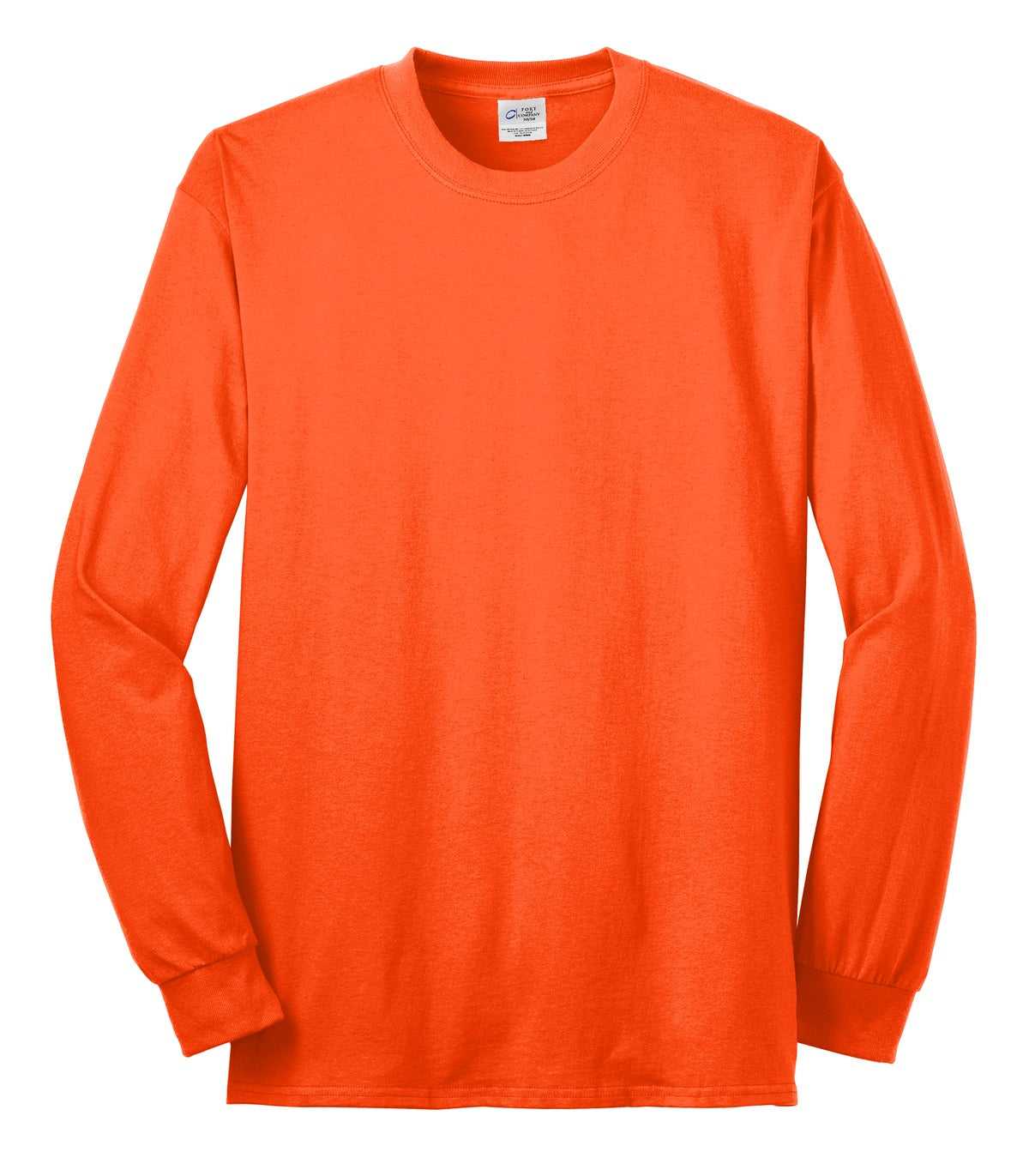 Port &amp; Company PC55LST Tall Long Sleeve Core Blend Tee - Safety Orange - HIT a Double - 2