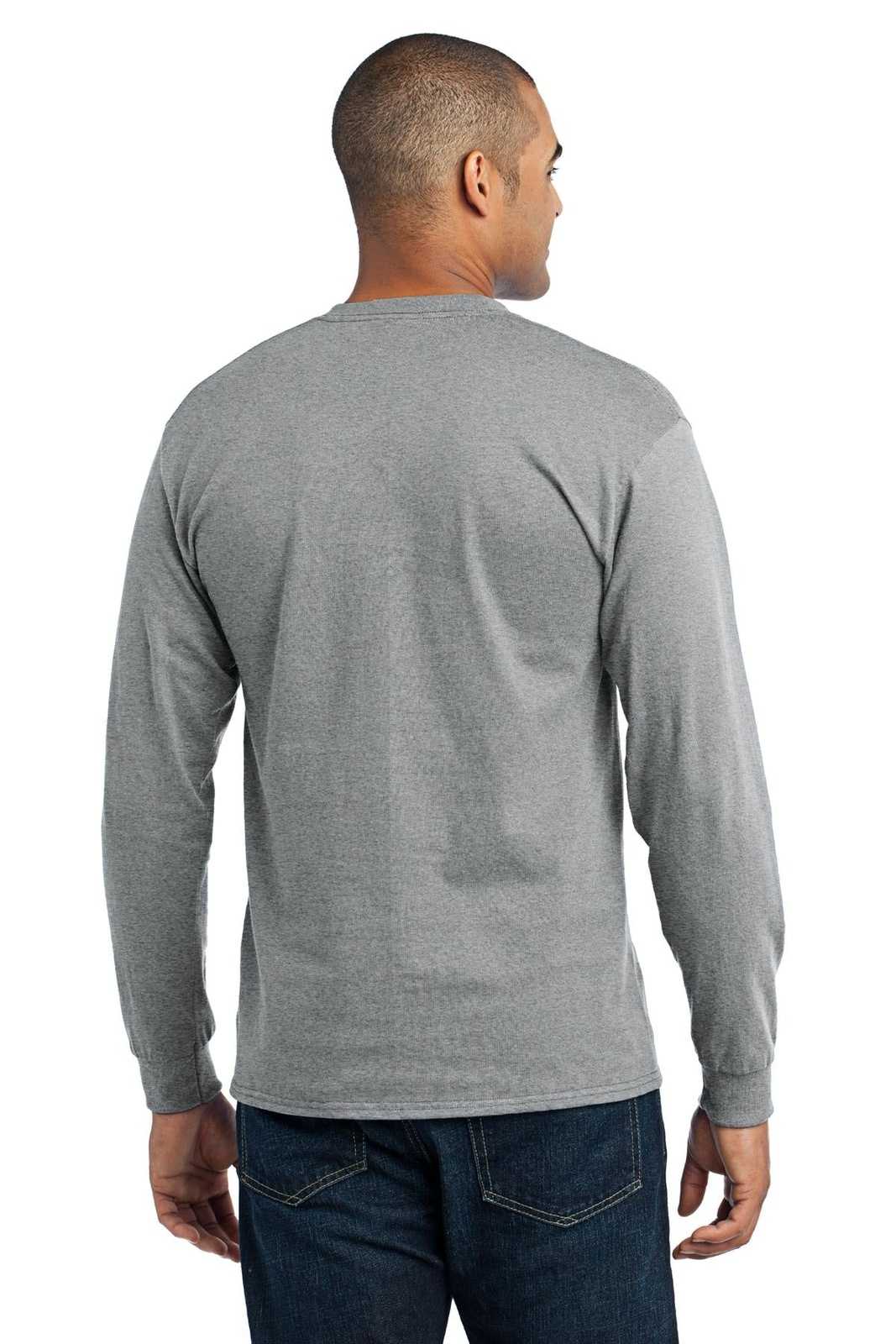 Port &amp; Company PC55LS Long Sleeve Core Blend Tee - Athletic Heather - HIT a Double - 2