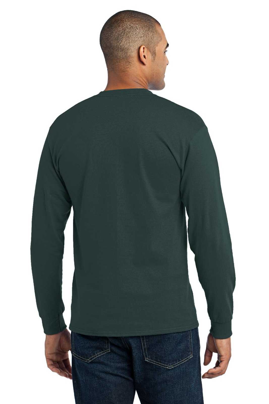 Port &amp; Company PC55LS Long Sleeve Core Blend Tee - Dark Green - HIT a Double - 2