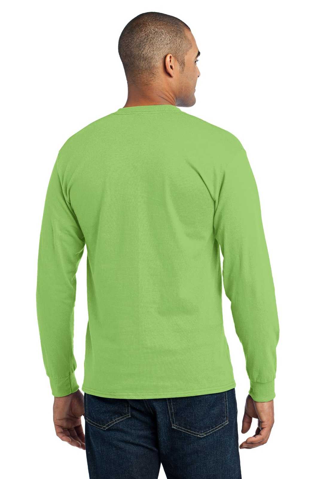 Port &amp; Company PC55LS Long Sleeve Core Blend Tee - Lime - HIT a Double - 2