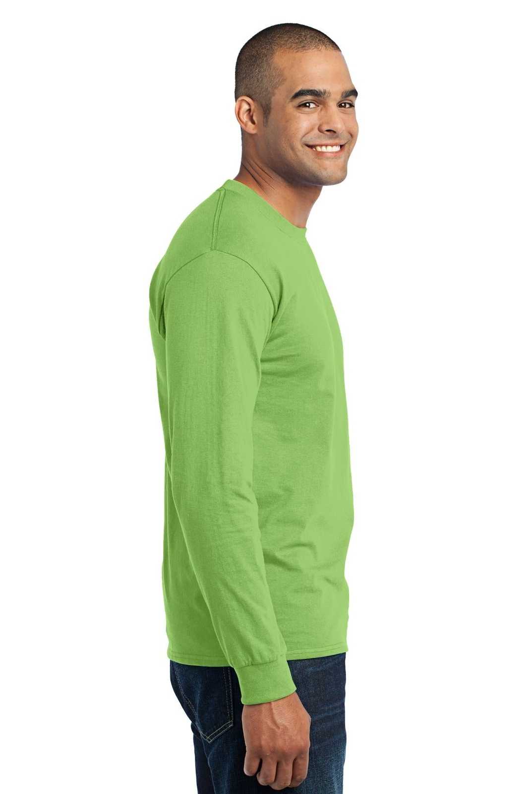 Port &amp; Company PC55LS Long Sleeve Core Blend Tee - Lime - HIT a Double - 3