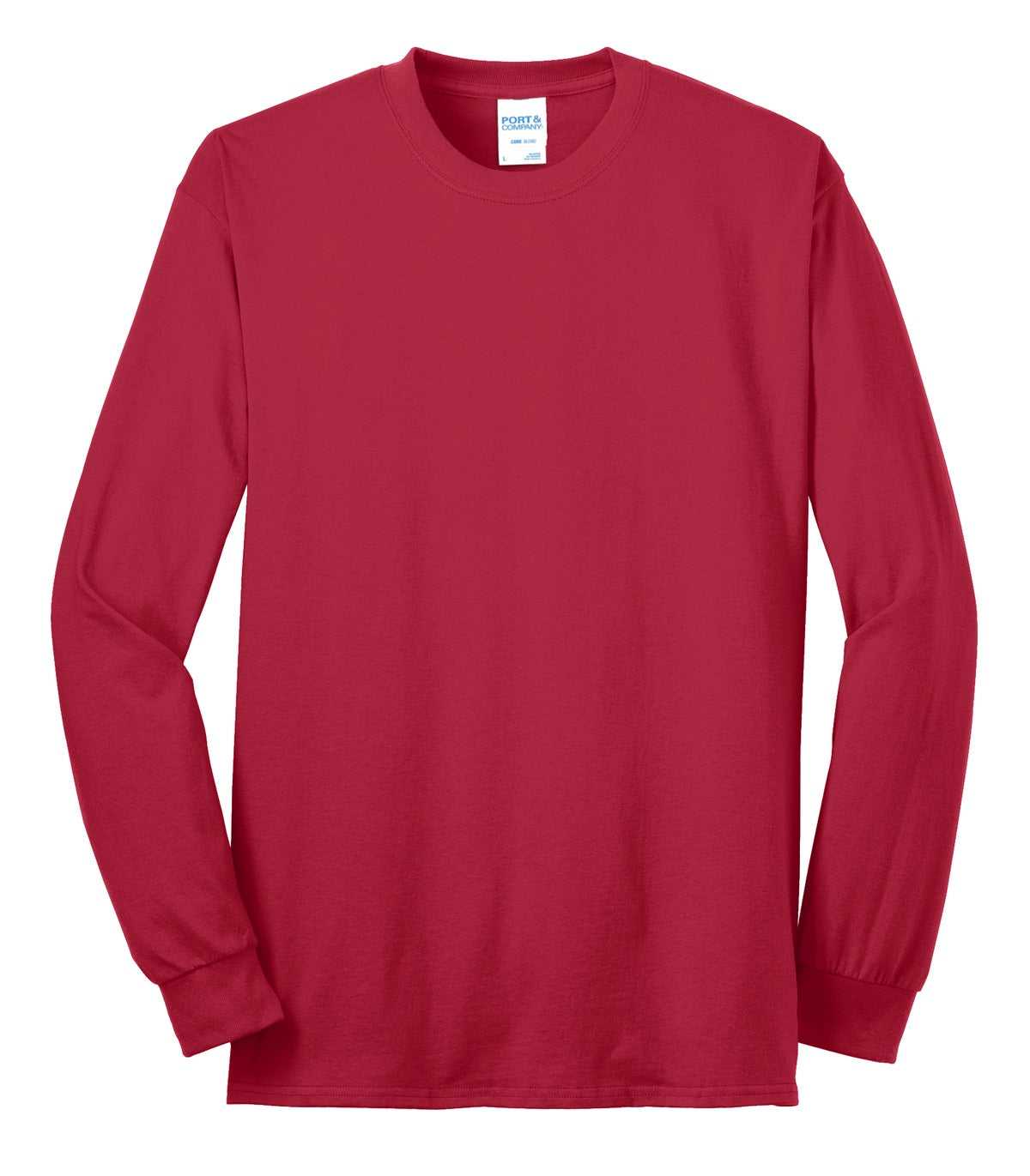 Port &amp; Company PC55LS Long Sleeve Core Blend Tee - Red - HIT a Double - 5