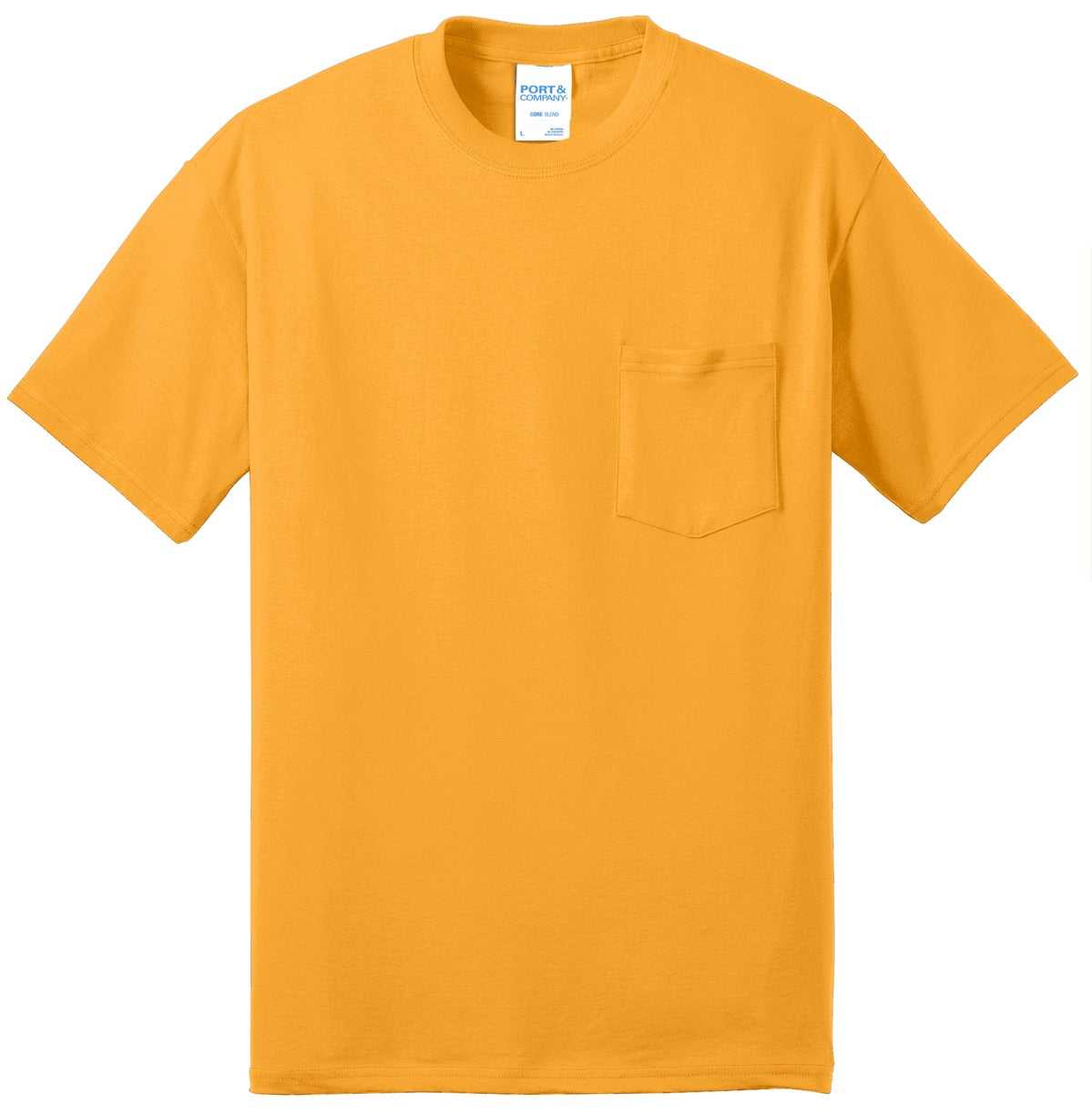 Port &amp; Company PC55PT Tall Core Blend Pocket Tee - Gold - HIT a Double - 2