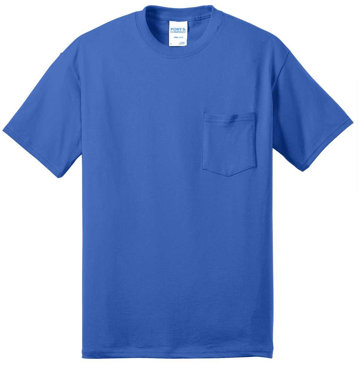 Port &amp; Company PC55PT Tall Core Blend Pocket Tee - Royal - HIT a Double - 2