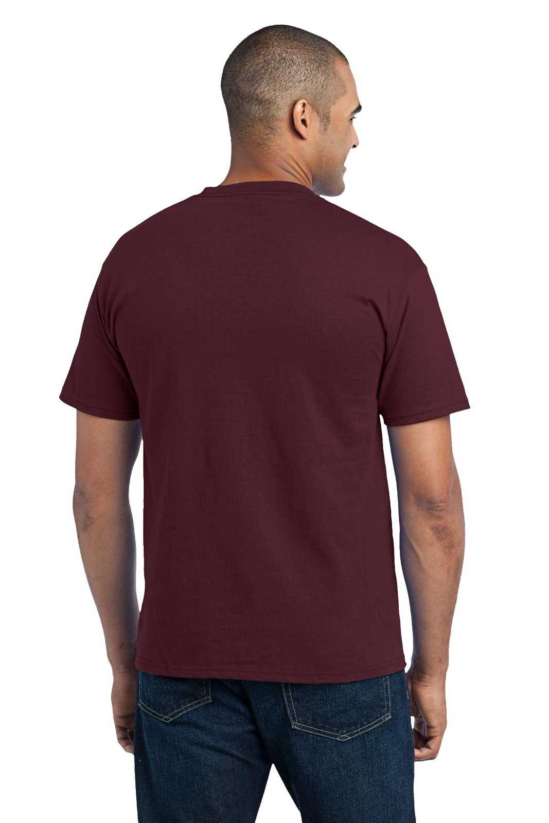 Port &amp; Company PC55P Core Blend Pocket Tee - Athletic Maroon - HIT a Double - 2
