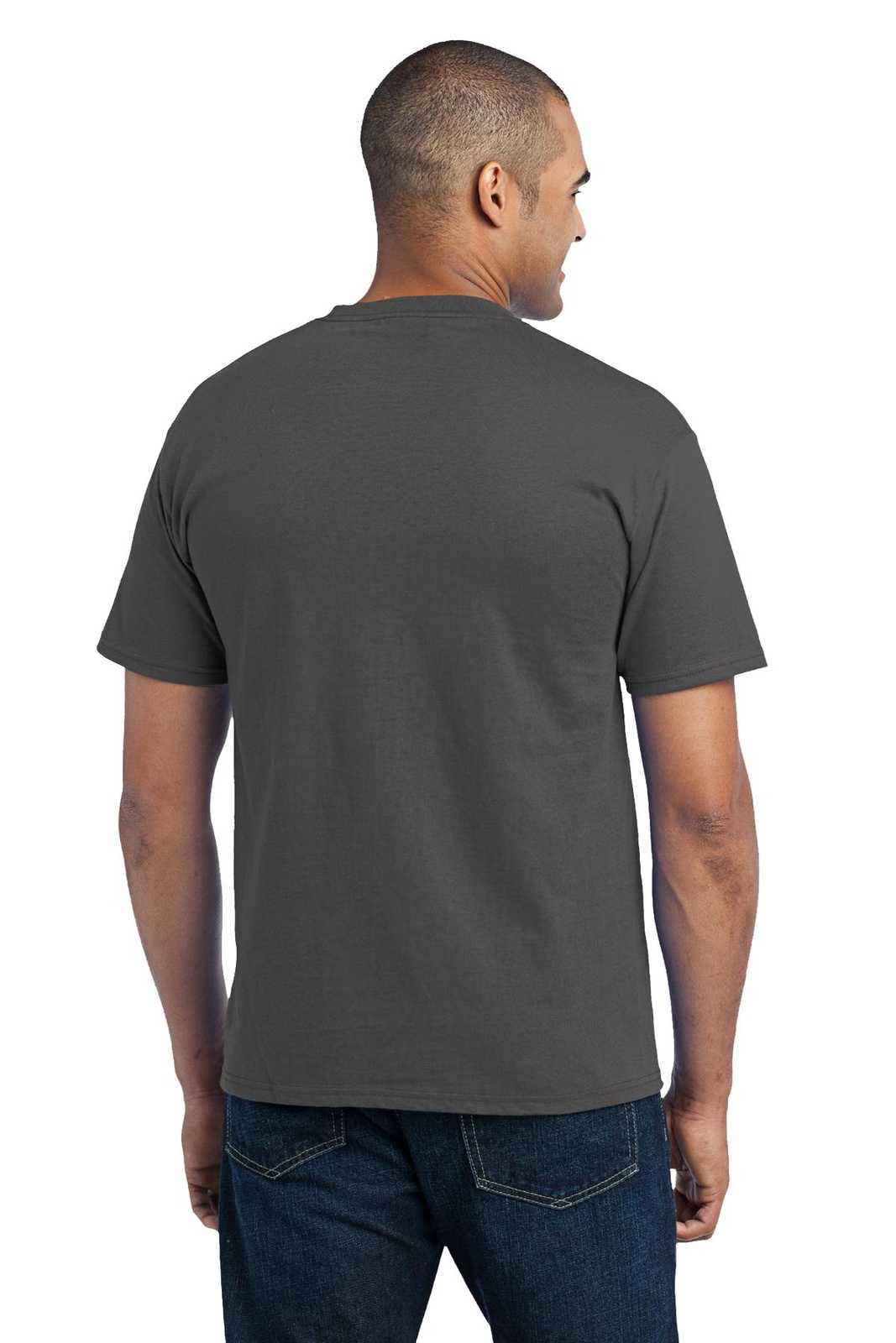 Port &amp; Company PC55P Core Blend Pocket Tee - Charcoal - HIT a Double - 2