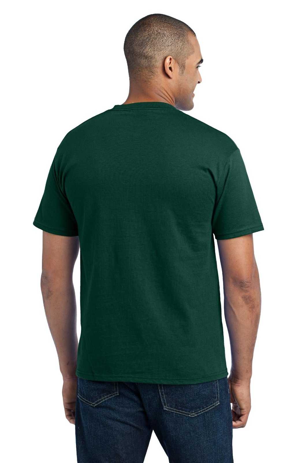 Port &amp; Company PC55P Core Blend Pocket Tee - Dark Green - HIT a Double - 2