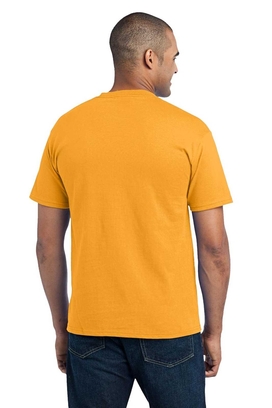 Port &amp; Company PC55P Core Blend Pocket Tee - Gold - HIT a Double - 2