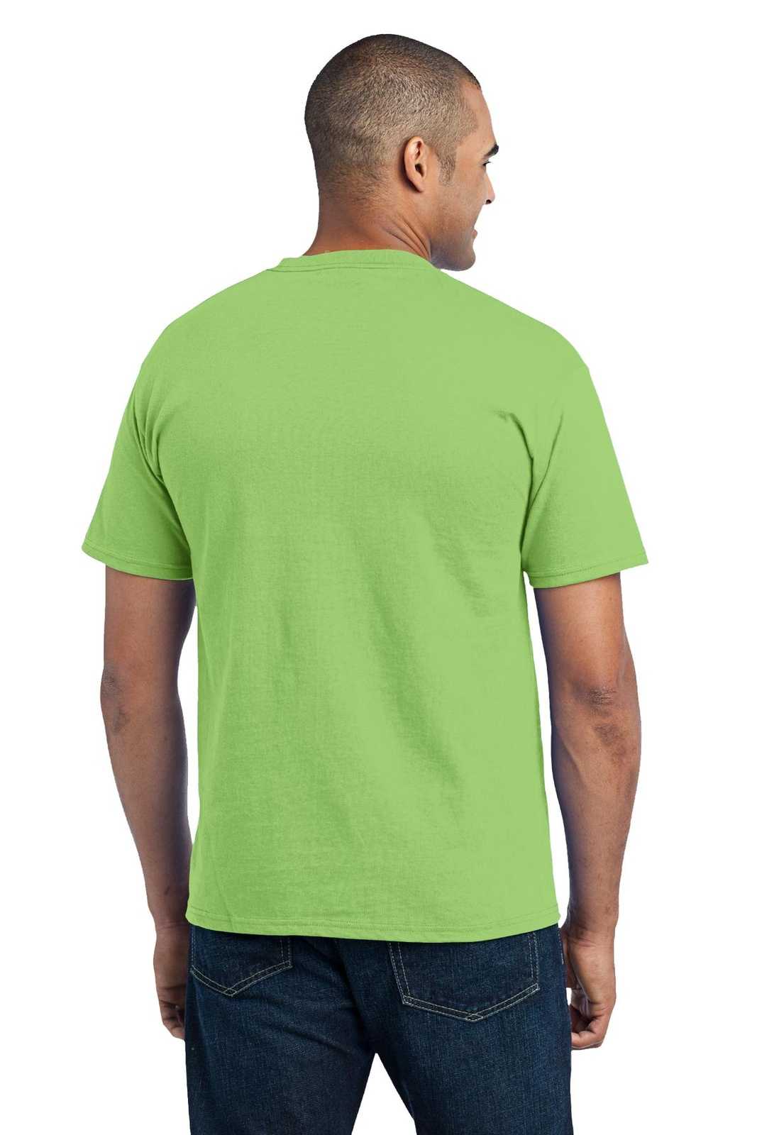 Port &amp; Company PC55P Core Blend Pocket Tee - Lime - HIT a Double - 2