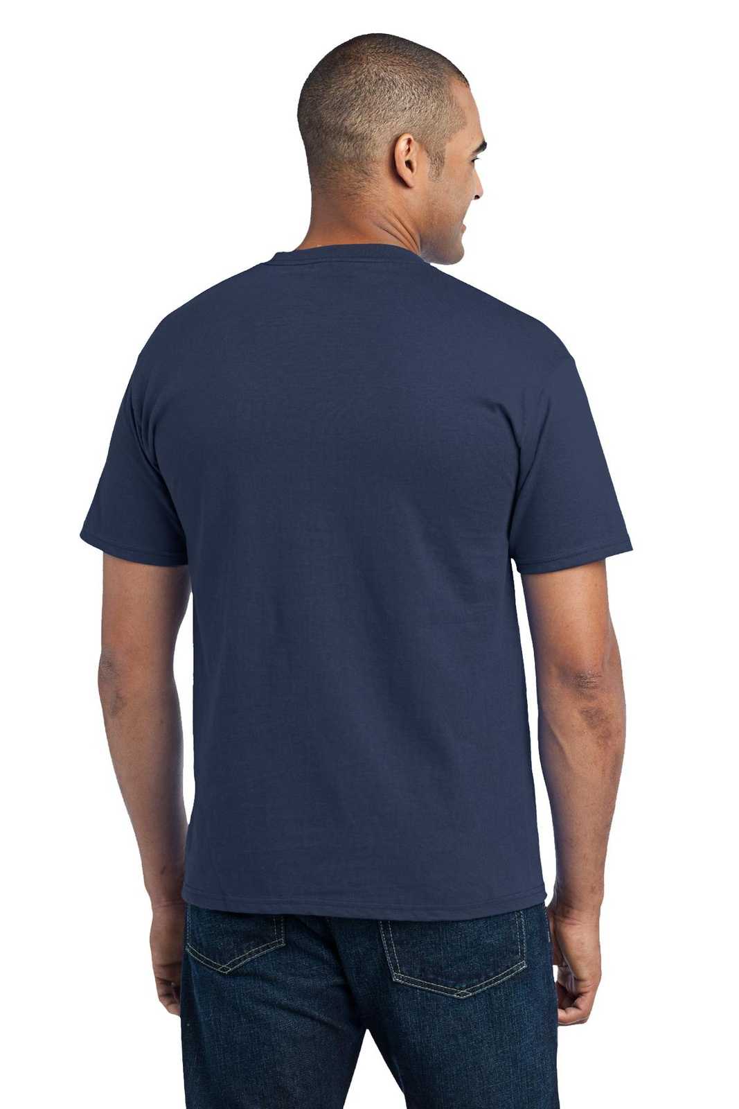 Port &amp; Company PC55P Core Blend Pocket Tee - Navy - HIT a Double - 2